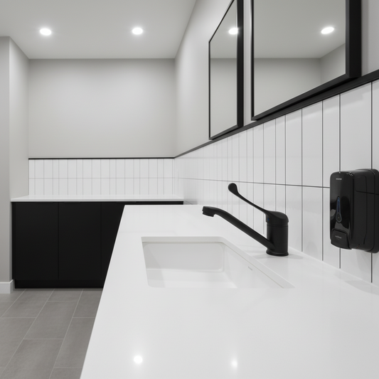 Zwarte elleboogkraan voor wastafel