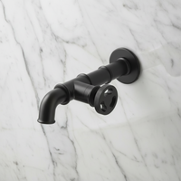 Black industrial cold water wall tap