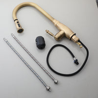 Landelijke keukenkraan antiek brons – uittrekbare sproeikop