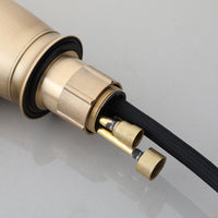 Landelijke keukenkraan antiek brons – uittrekbare sproeikop