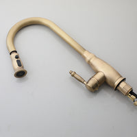 Landelijke keukenkraan antiek brons – uittrekbare sproeikop