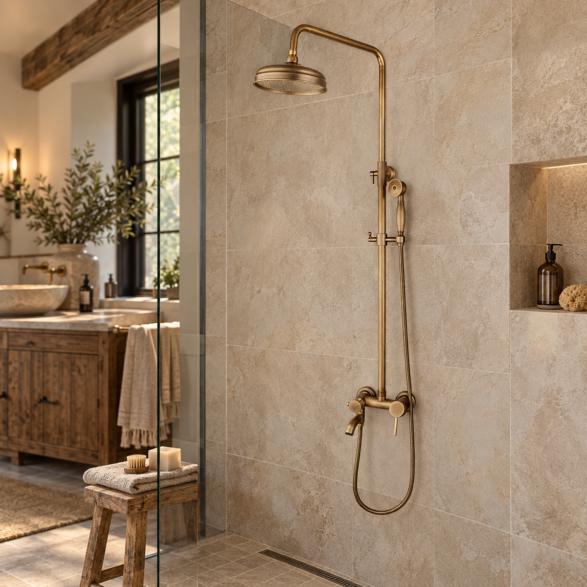 Surface-mounted shower bronze