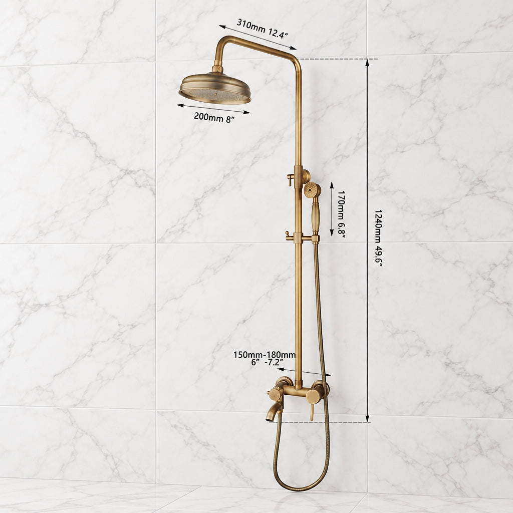 Surface-mounted shower bronze