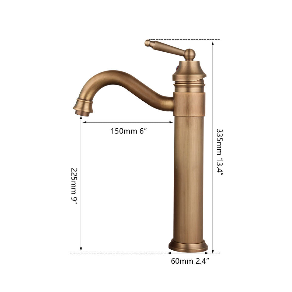 Badique Retro Bronzen Wastafelkraan