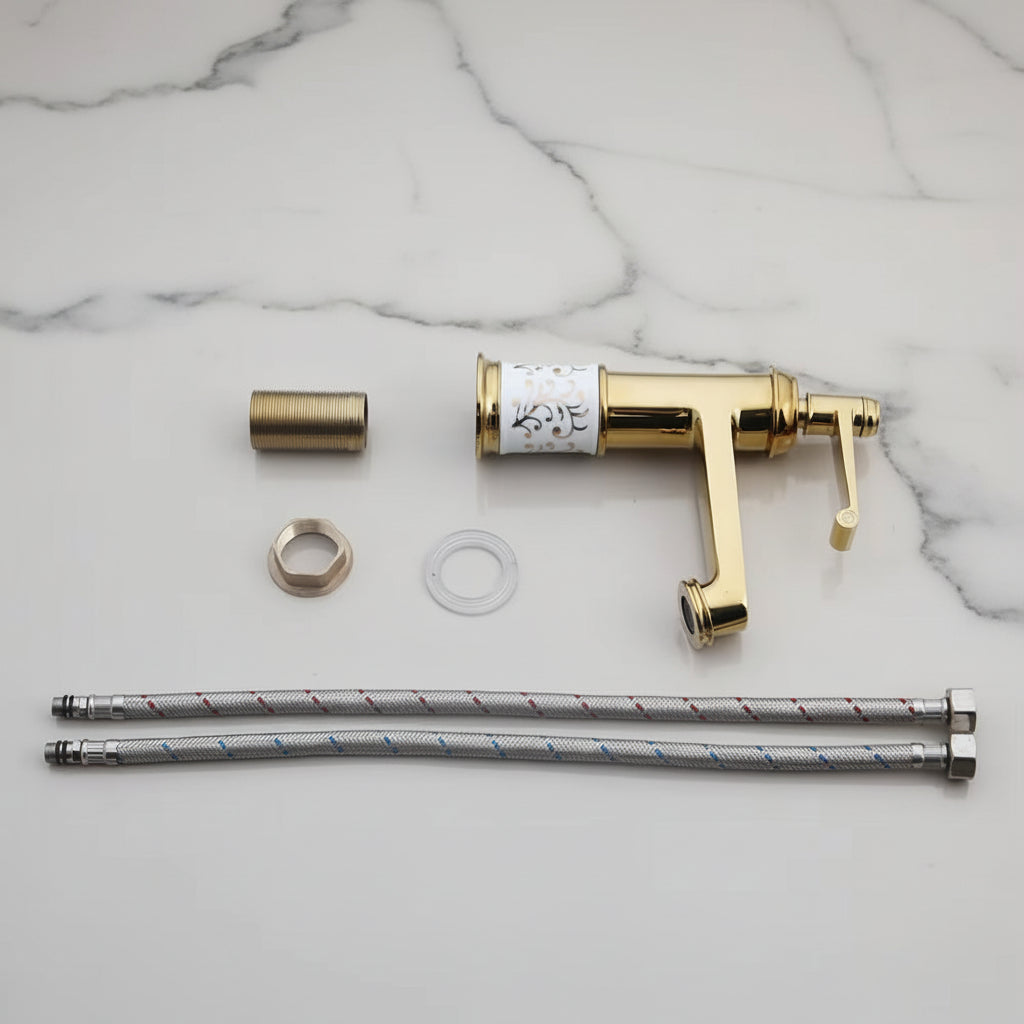 Lave-mains doré Badique avec robinet – Céramique