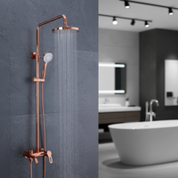 Rose gold surface-mounted shower