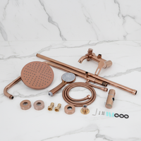 Rose gold surface-mounted shower