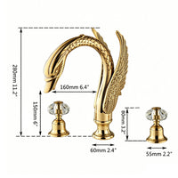 3-piece Golden Swan bath tap