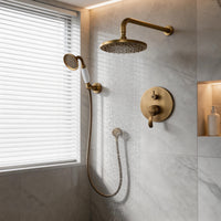 Country-style built-in shower set with hand shower – Nostalgic bronze