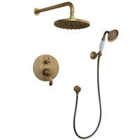 Country-style built-in shower set with hand shower – Nostalgic bronze