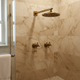 Bronze-colored built-in shower