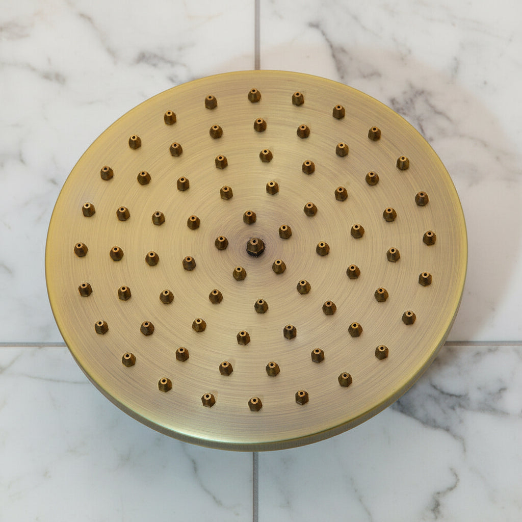 Bronze-colored built-in shower