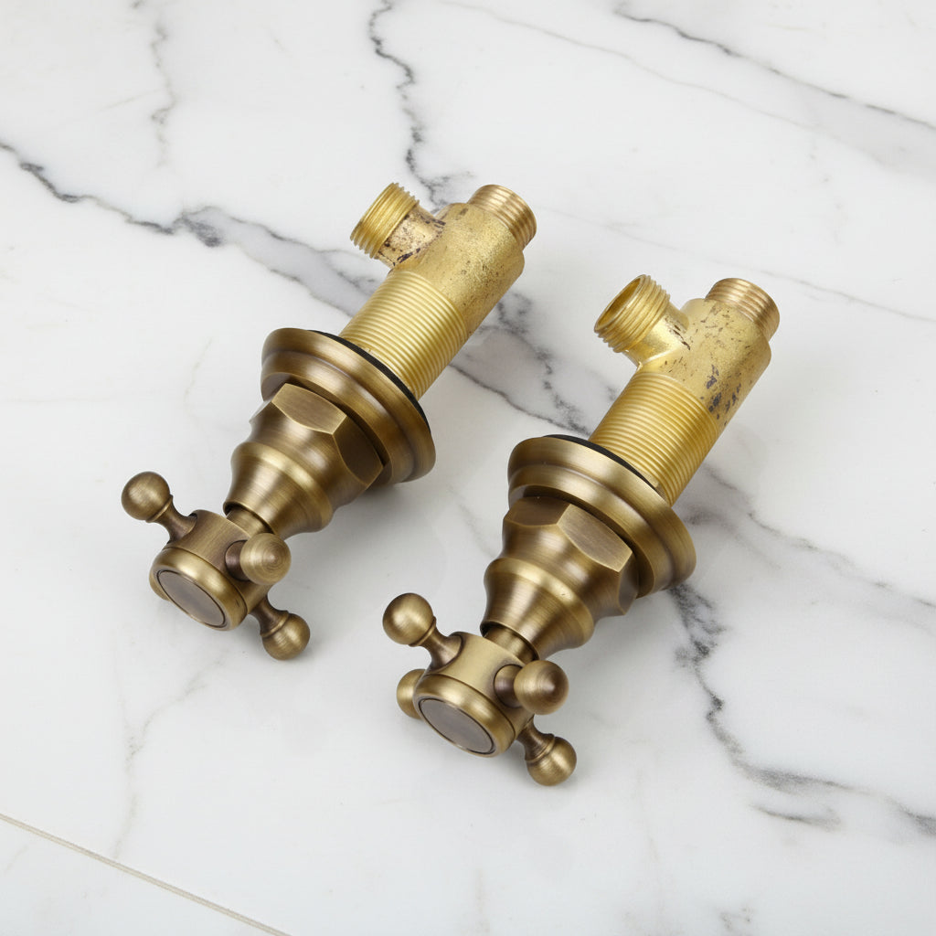Bronze-colored built-in shower