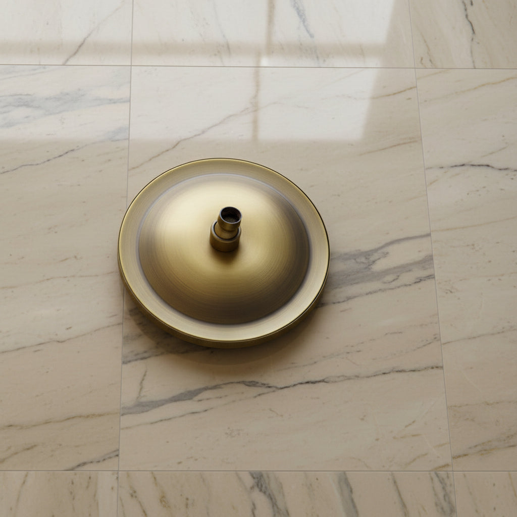 Bronze-colored built-in shower