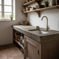 Badique bronzen koudwaterkraan met draaibare hals