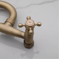 Nostalgic bronze-colored mixer tap with long spout