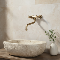 Nostalgic bronze-colored mixer tap with long spout