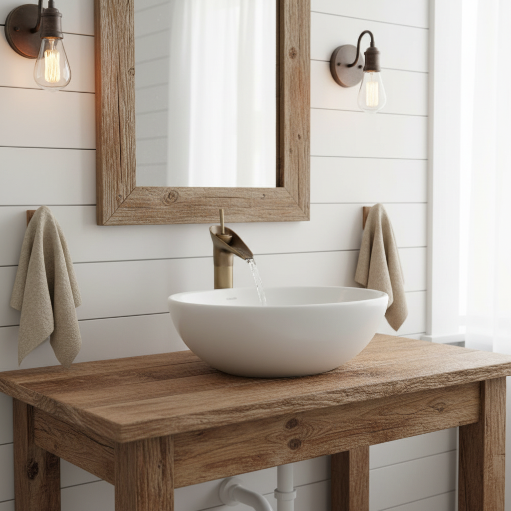 Badique Nostalgische bronzen watervalkraan in landelijke stijl