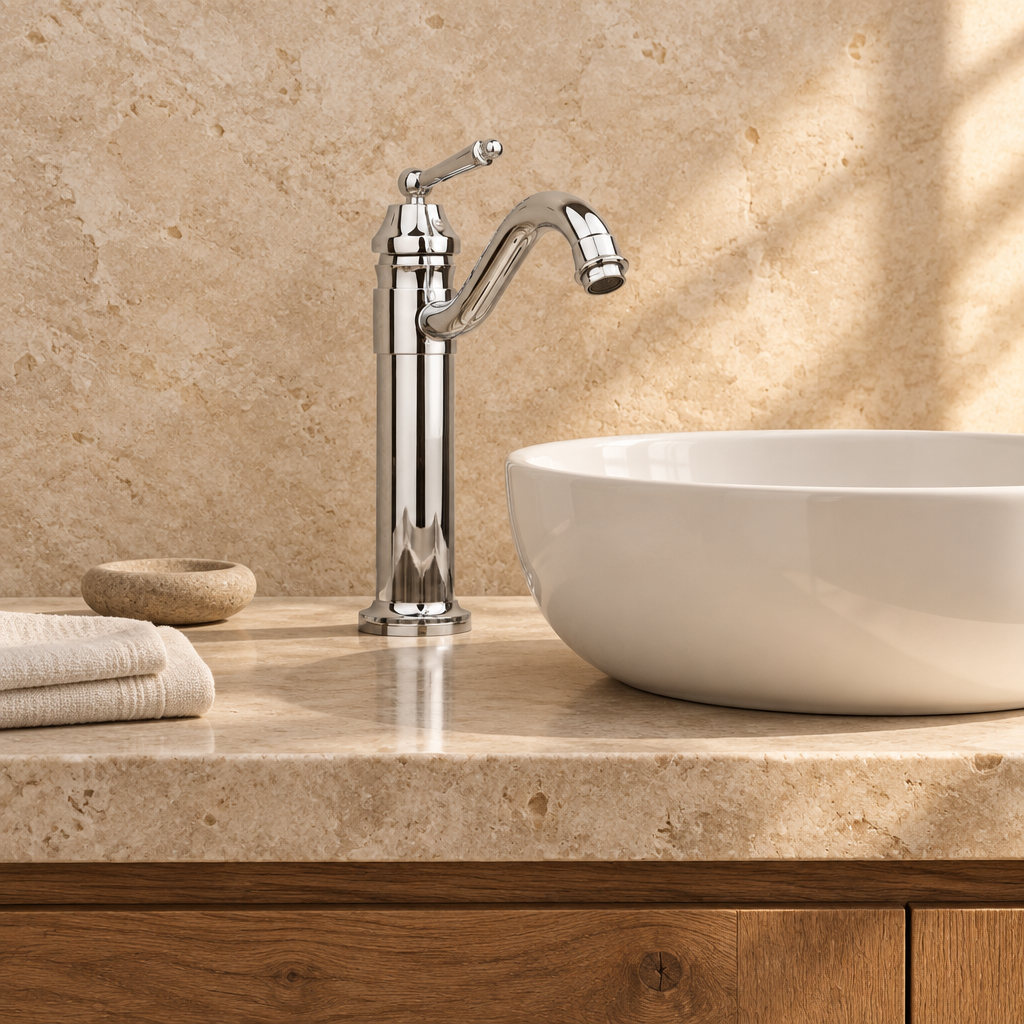 Mitigeur de lavabo rétro chromé Badique