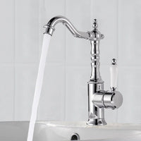 Landelijke wastafelkraan chroom – nostalgisch model