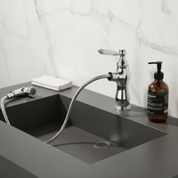 Mitigeur de lavabo chromé Badique avec douchette extractible
