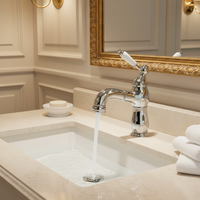 Mitigeur de lavabo chromé Badique avec douchette extractible