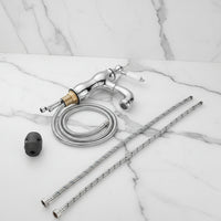 Mitigeur de lavabo chromé Badique avec douchette extractible