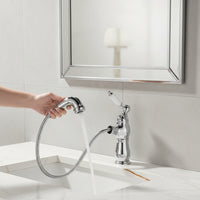 Mitigeur de lavabo chromé Badique avec douchette extractible