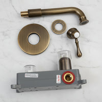 Badique Inbouw wastafelkraan bronskleur met wanduitloop 20 cm