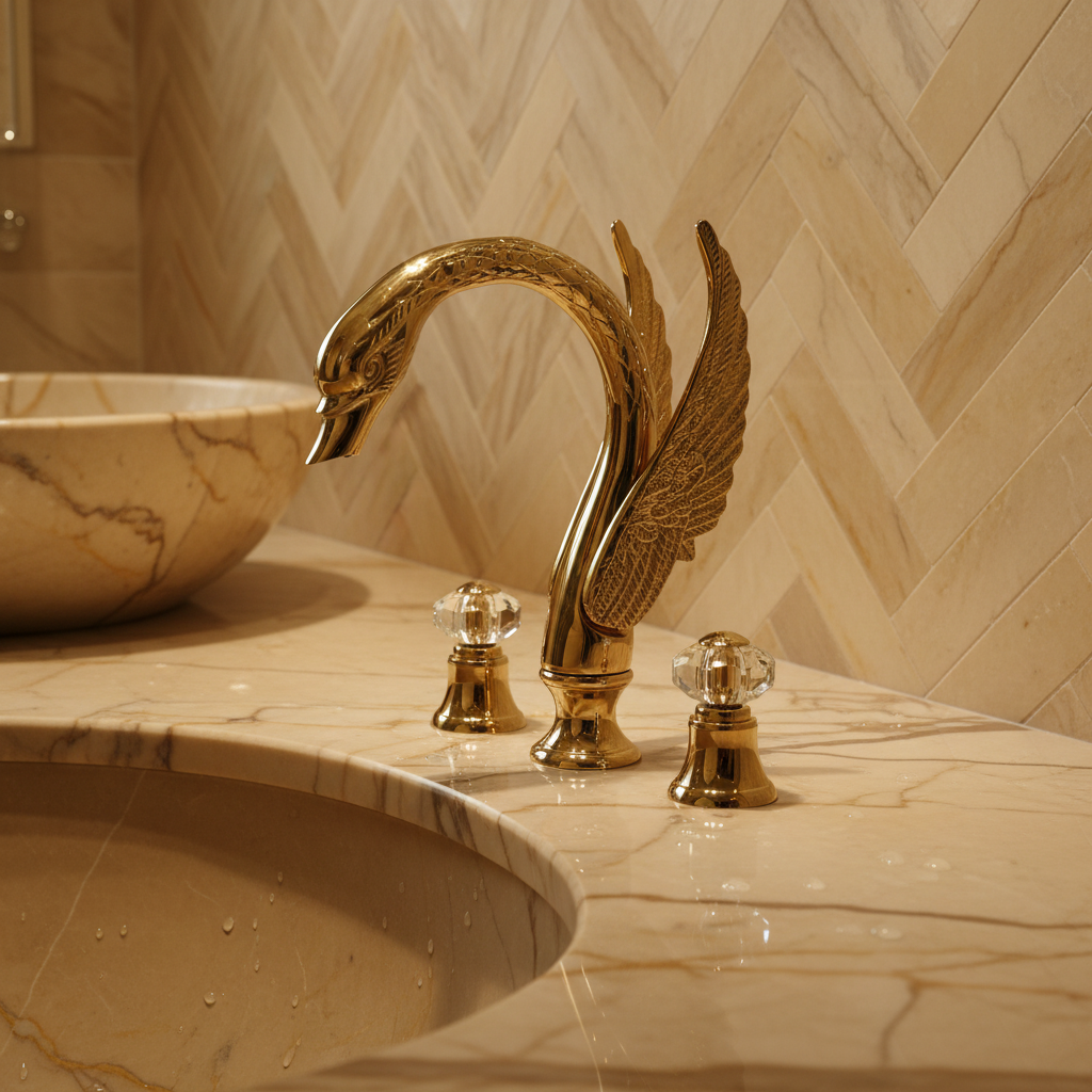 3-piece Golden Swan bath tap