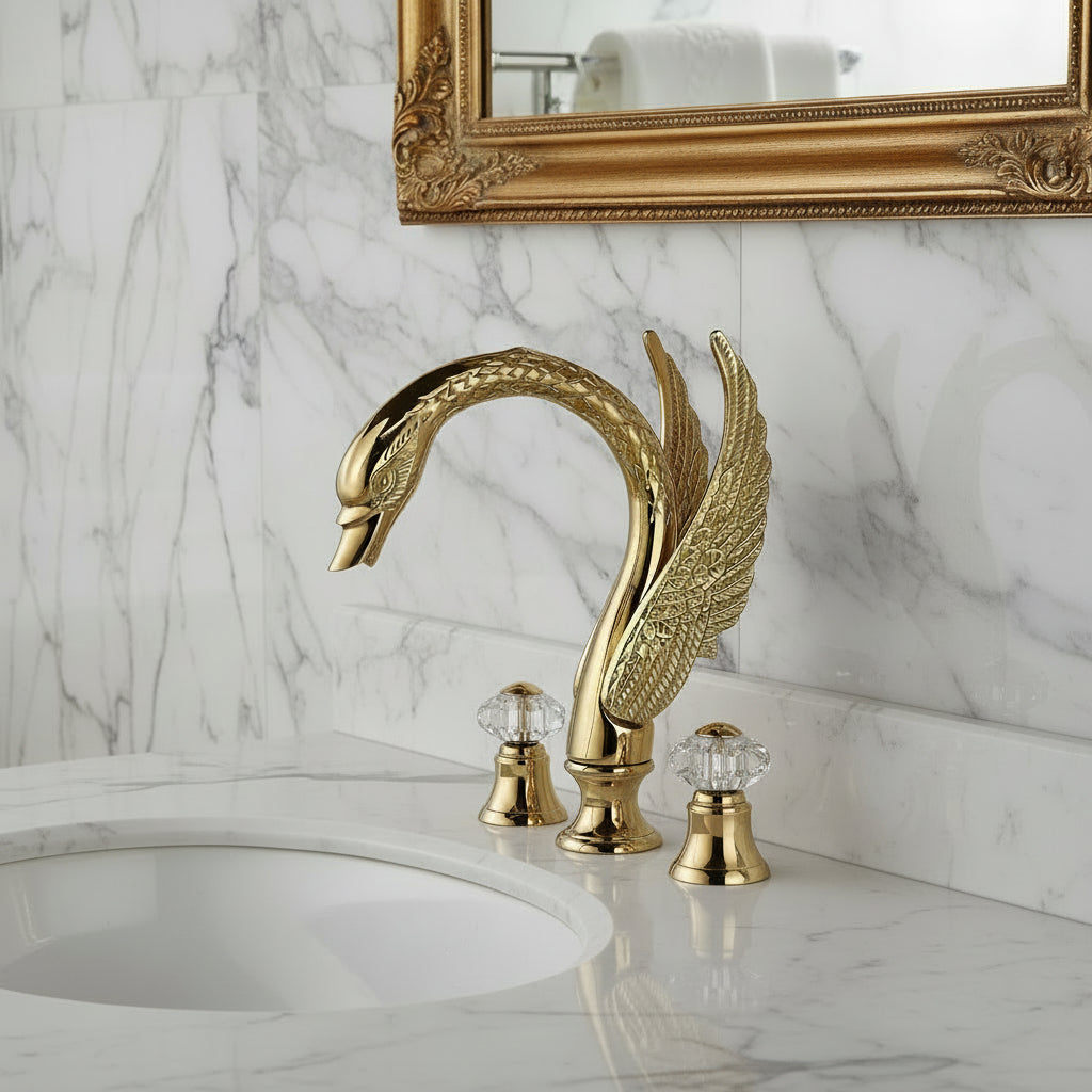 3-piece Golden Swan bath tap