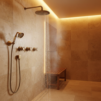 Antique bronze built-in shower