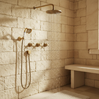 Antique bronze built-in shower