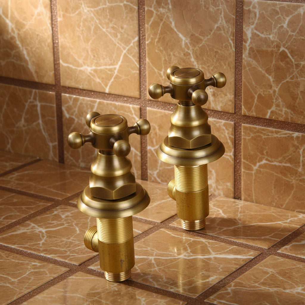 Antique bronze built-in shower
