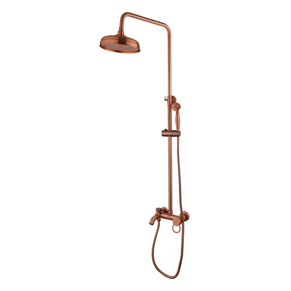 Nostalgic Copper-Colored Surface-Mounted Rain Shower with a Classic Look