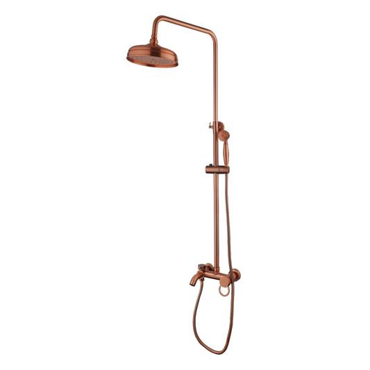 Nostalgic Copper-Colored Surface-Mounted Rain Shower with a Classic Look