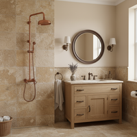 Nostalgic Copper-Colored Surface-Mounted Rain Shower with a Classic Look