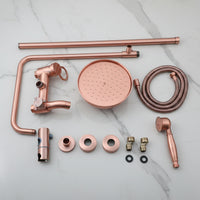 Nostalgic Copper-Colored Surface-Mounted Rain Shower with a Classic Look
