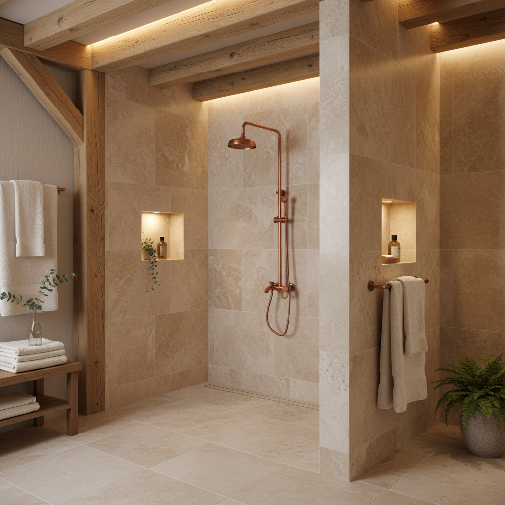Nostalgic Copper-Colored Surface-Mounted Rain Shower with a Classic Look