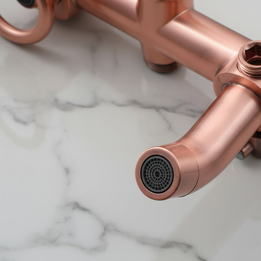 Nostalgic Copper-Colored Surface-Mounted Rain Shower with a Classic Look