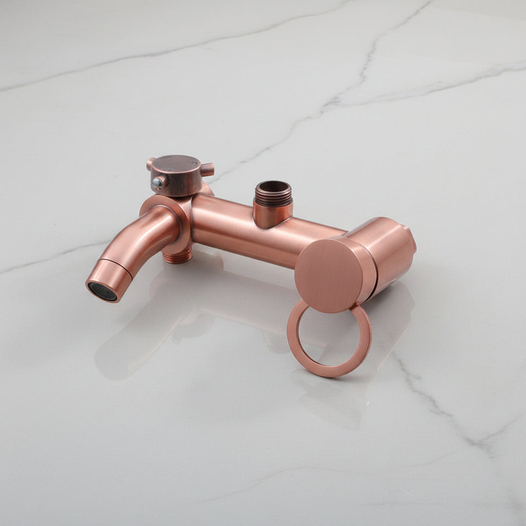 Nostalgic Copper-Colored Surface-Mounted Rain Shower with a Classic Look