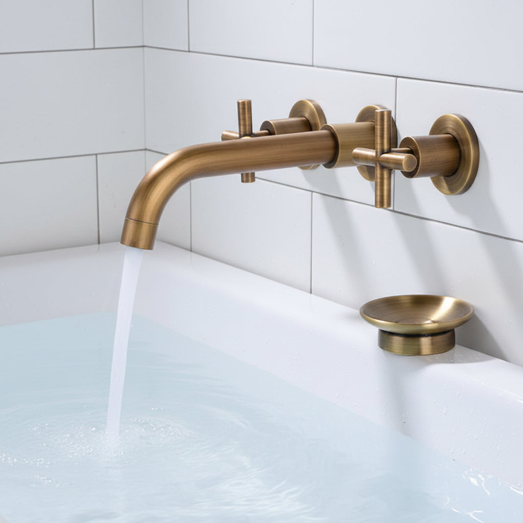 Badique inbouw muurkraan | Landelijk brons