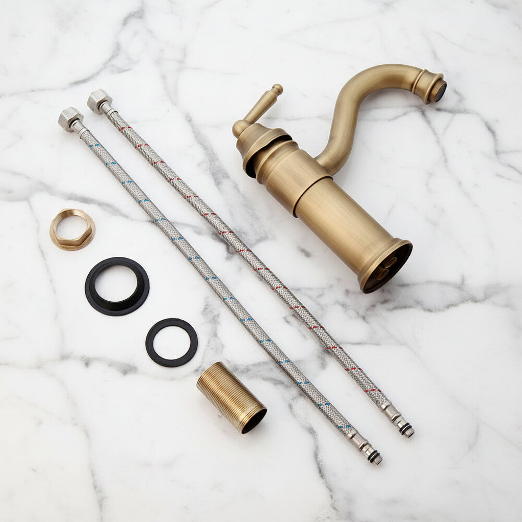 Mitigeur de lavabo classique Badique en bronze