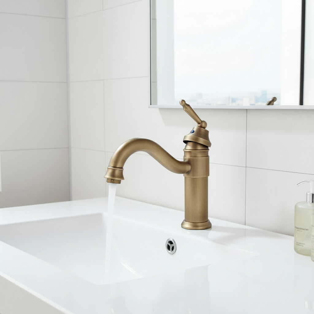 Mitigeur de lavabo classique Badique en bronze
