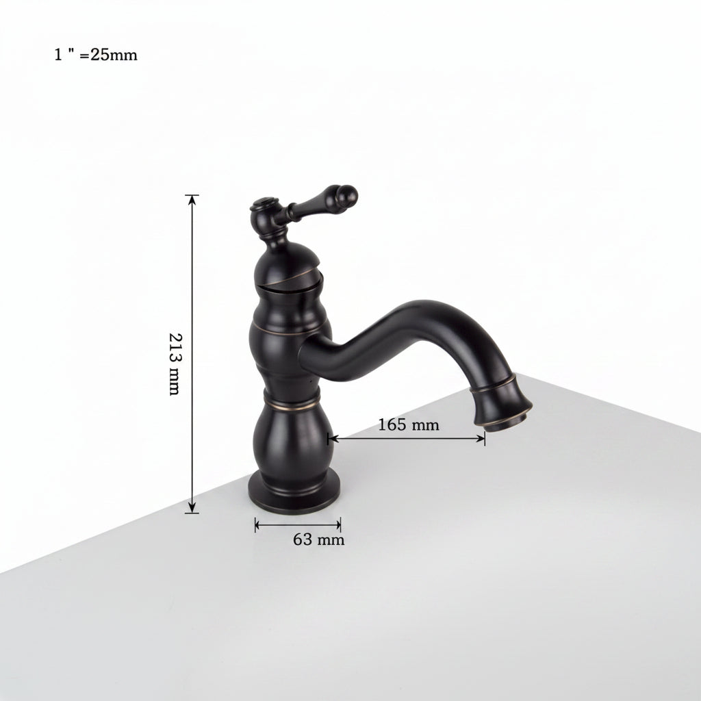 Badique Landelijke Wastafelkraan Olie gewreven Brons