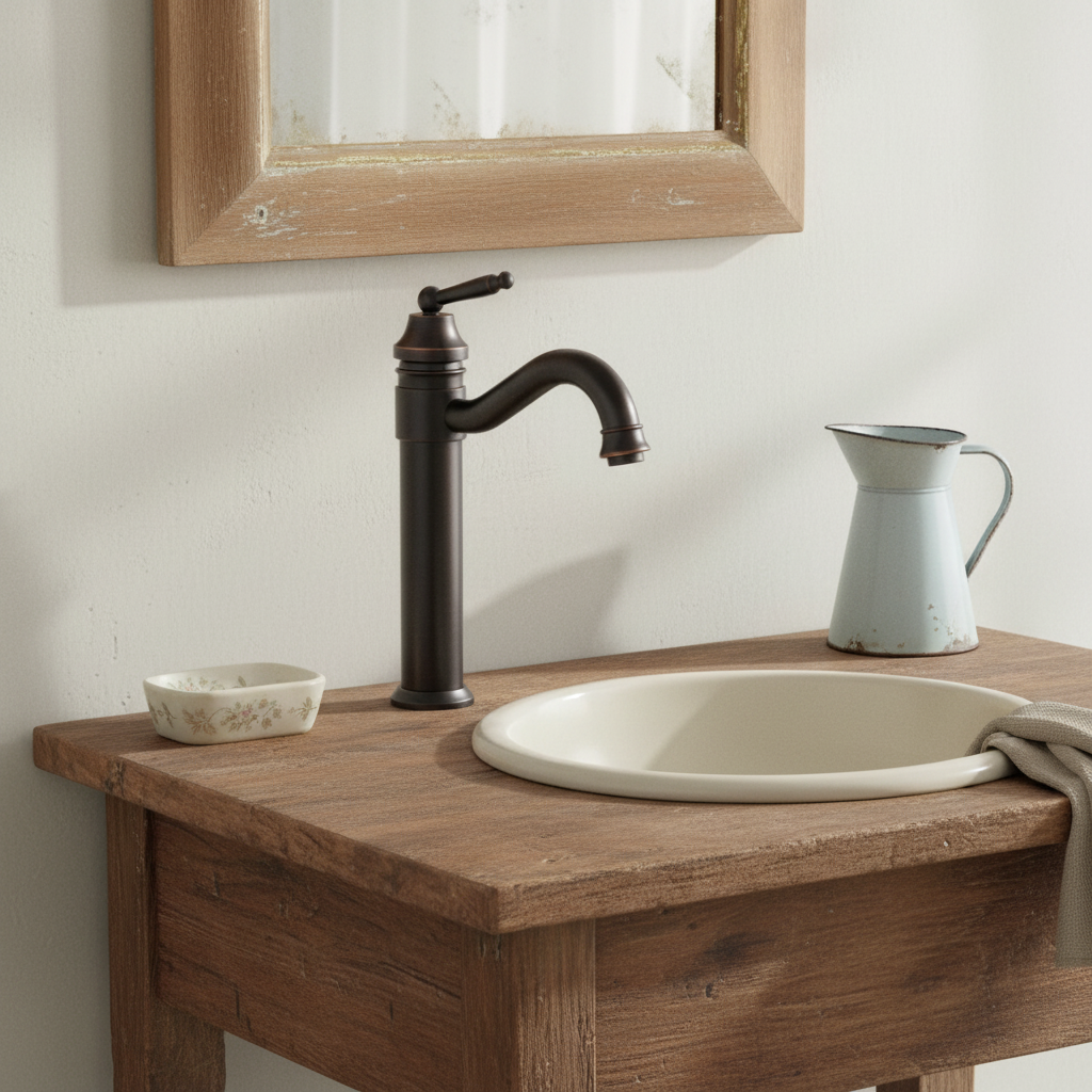 Badique Luxe Olie Bronzen Wastafelkraan