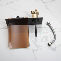 Eingebauter Wasserfallhahn mit Glasöffnung, Ölbronze