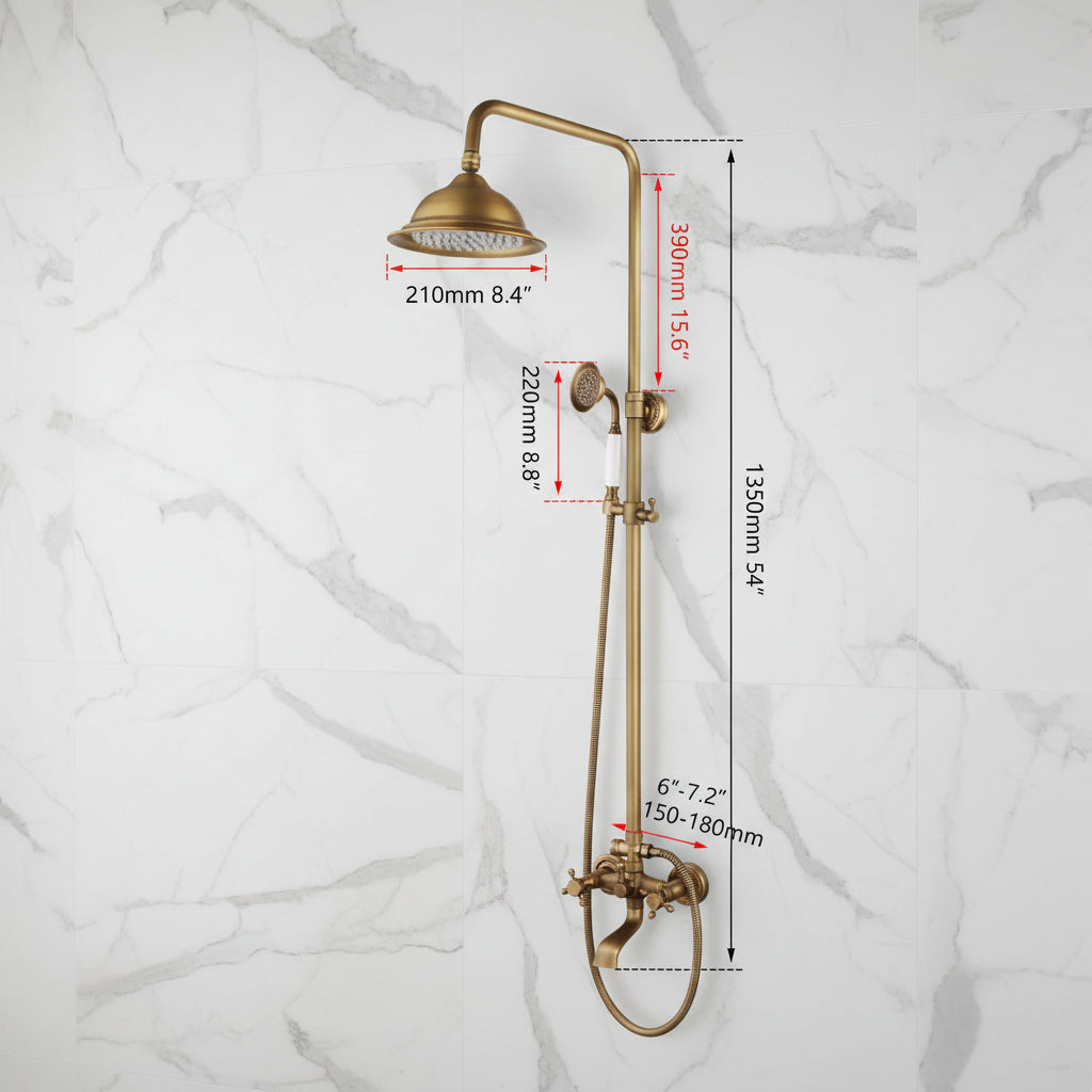 Badique Bronzen opbouw douche-set