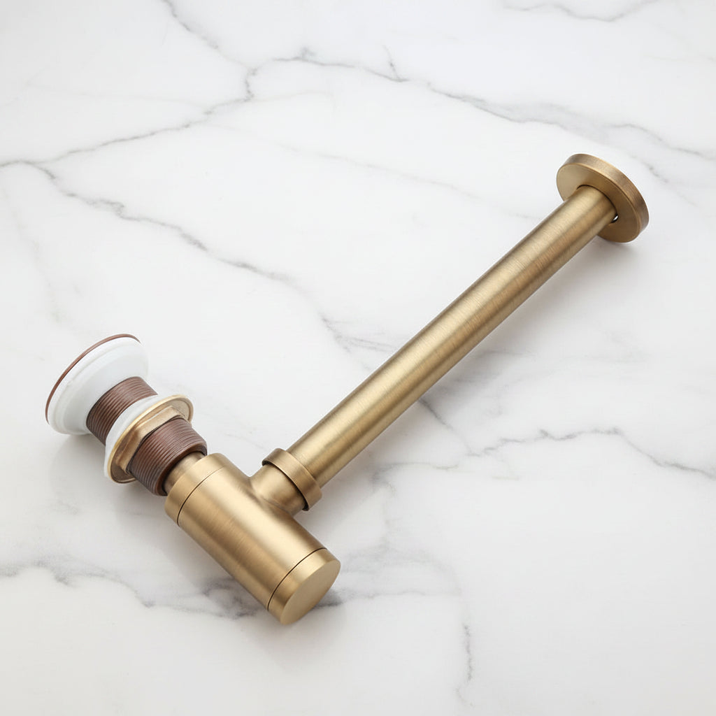 Bronzefarbener Siphon für Waschbecken