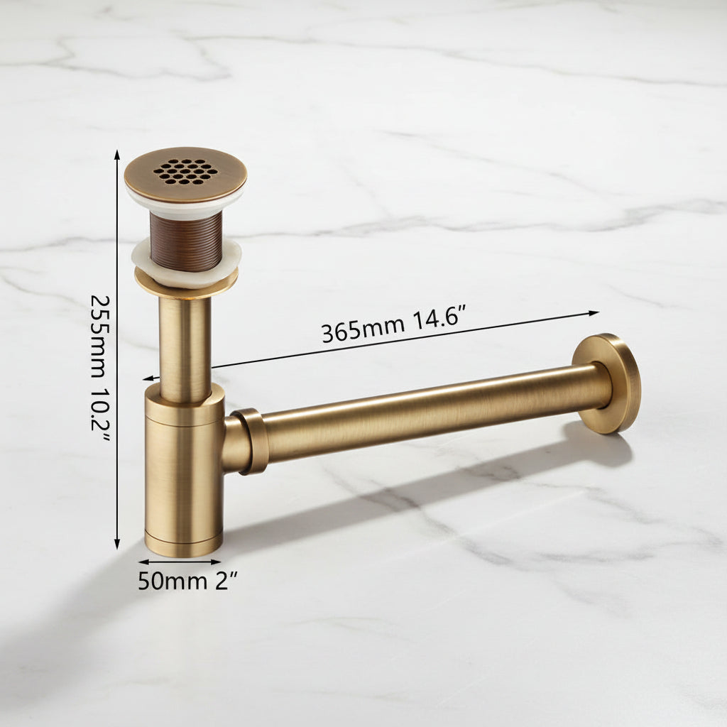 Bronzefarbener Siphon für Waschbecken
